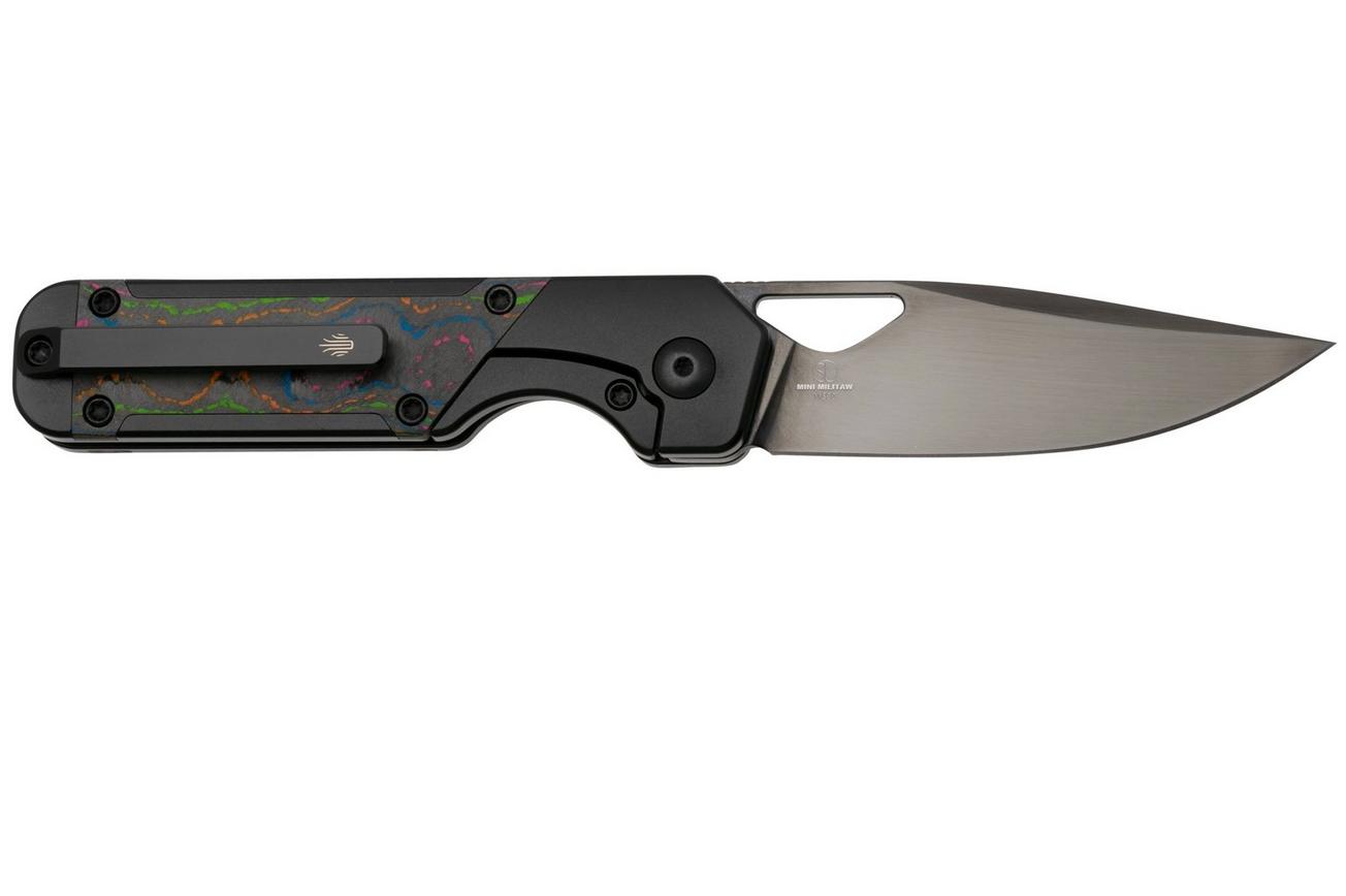 Kizer Mini Militaw Ki3634SA1 Frame Lock, Black M390, Black Titanium, 80's Camo Carbon Inlay, zakmes, Jonathan Styles design