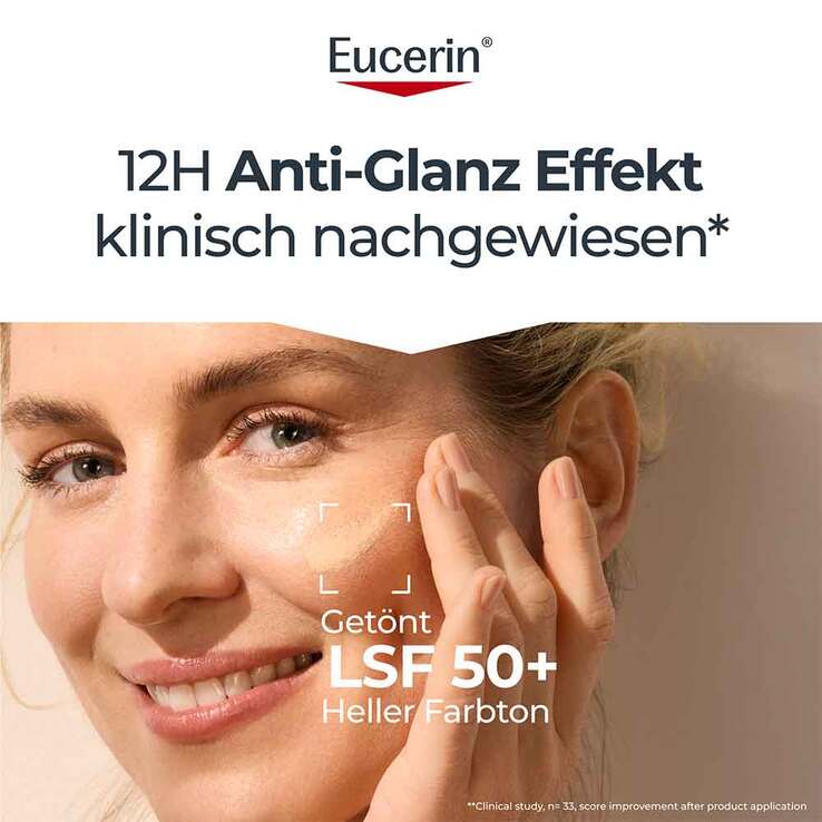Eucerin Sun Oil Control tinted Creme LSF 50 + hell, 50 ml
