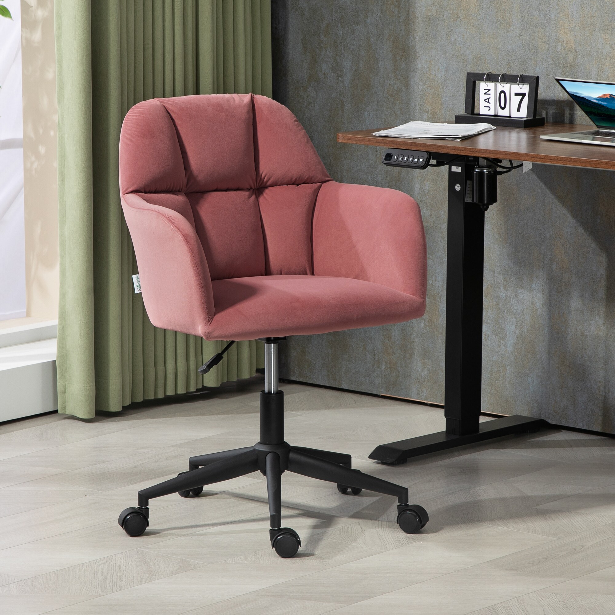 Vinsetto Bürostuhl mit Rollen dunkelgrau 58L x 58,5B x 86H cm