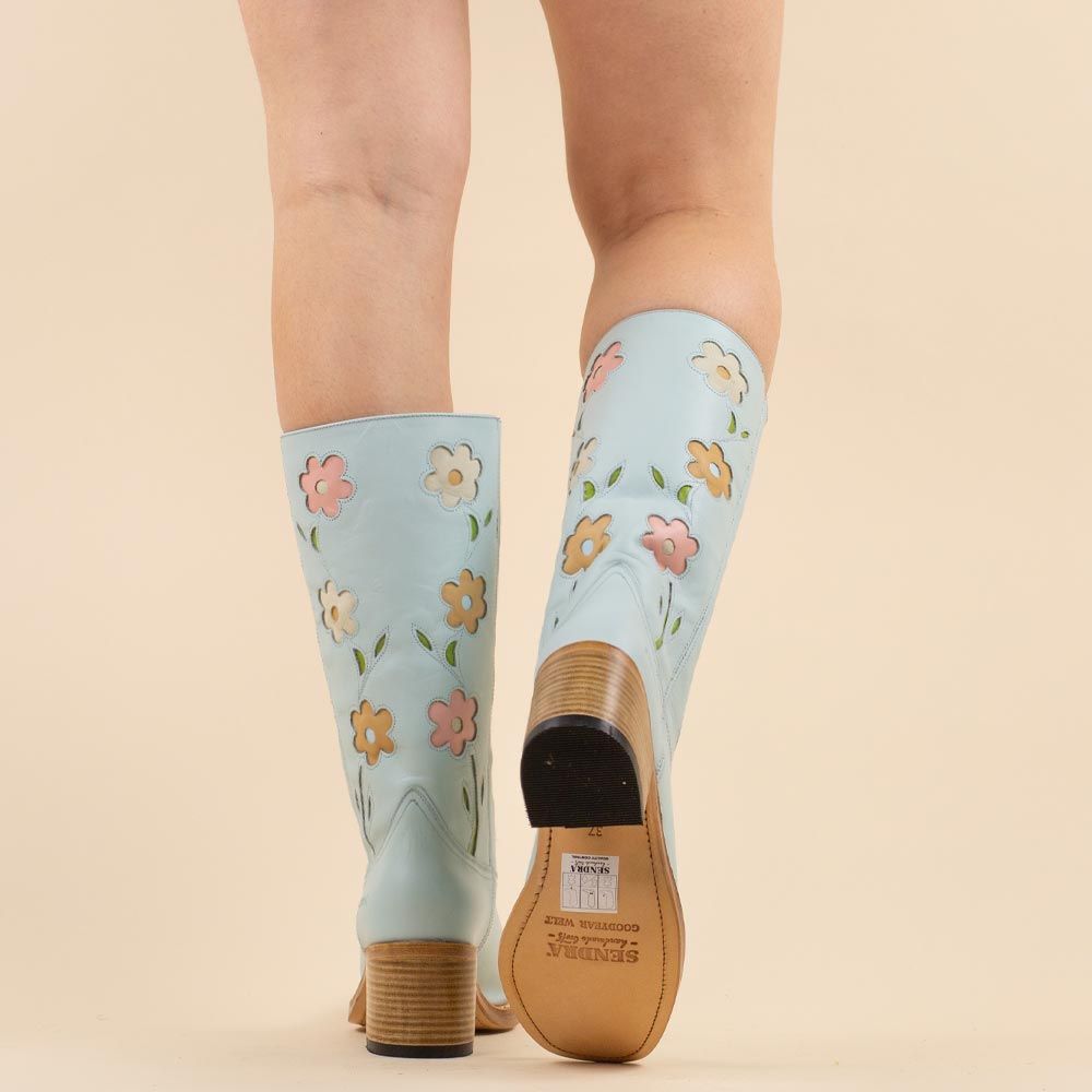 Sendra retro boots 4755 lichtblauw
