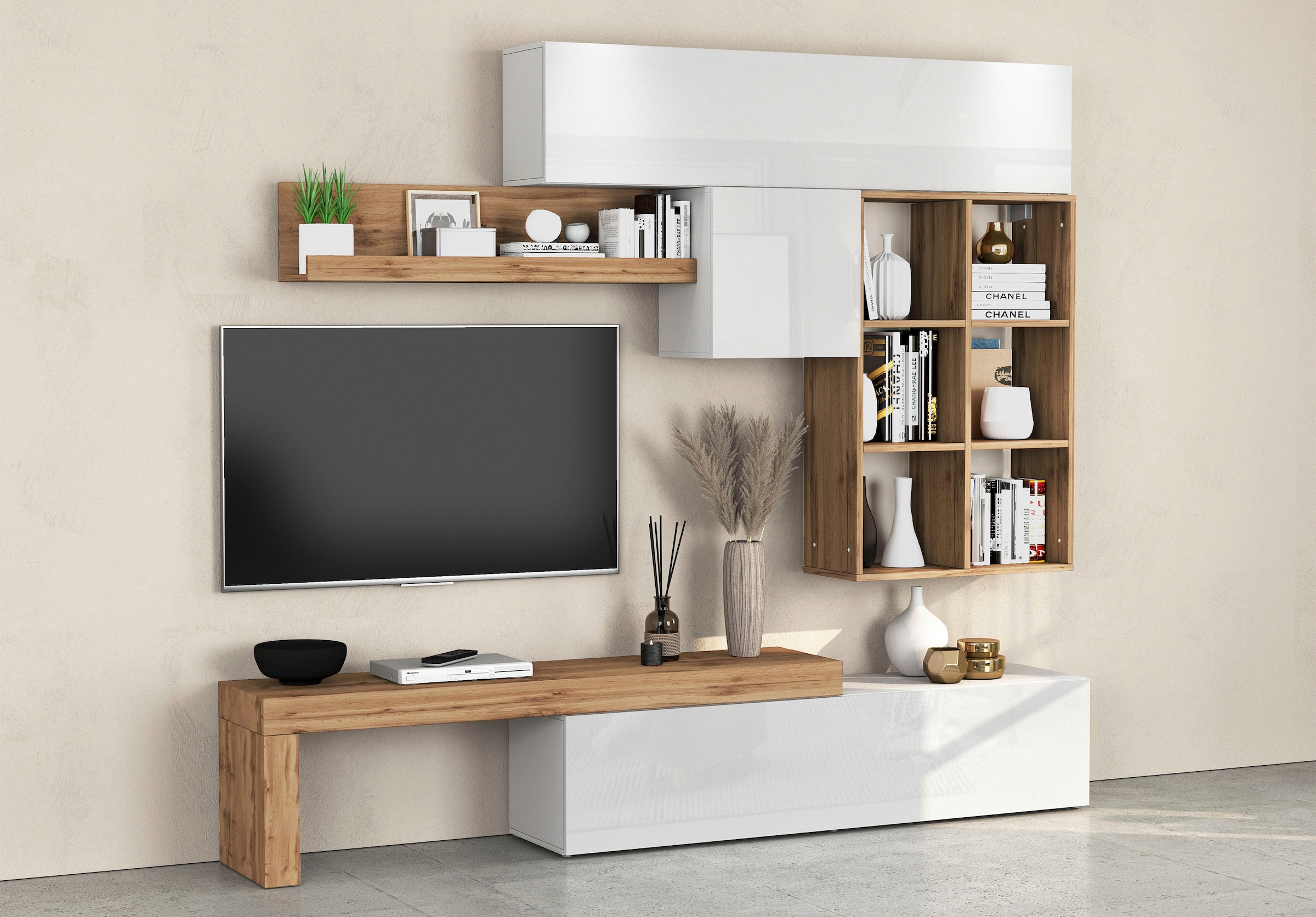 INOSIGN Wohnwand »Chronos Wohnwand, Medienwand, 5-er set« 5 Stk. tlg.