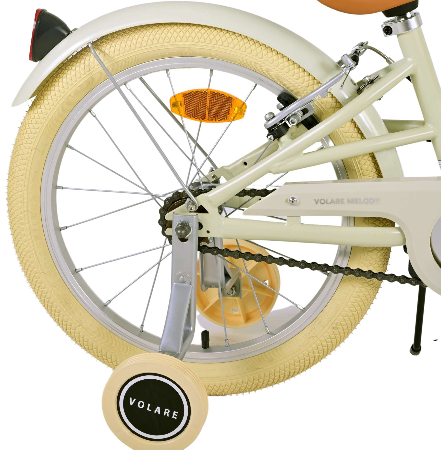 TPFSports Melody Kinderfahrrad - Mädchen - 18 Zoll - 2 Handbremsen - Beige