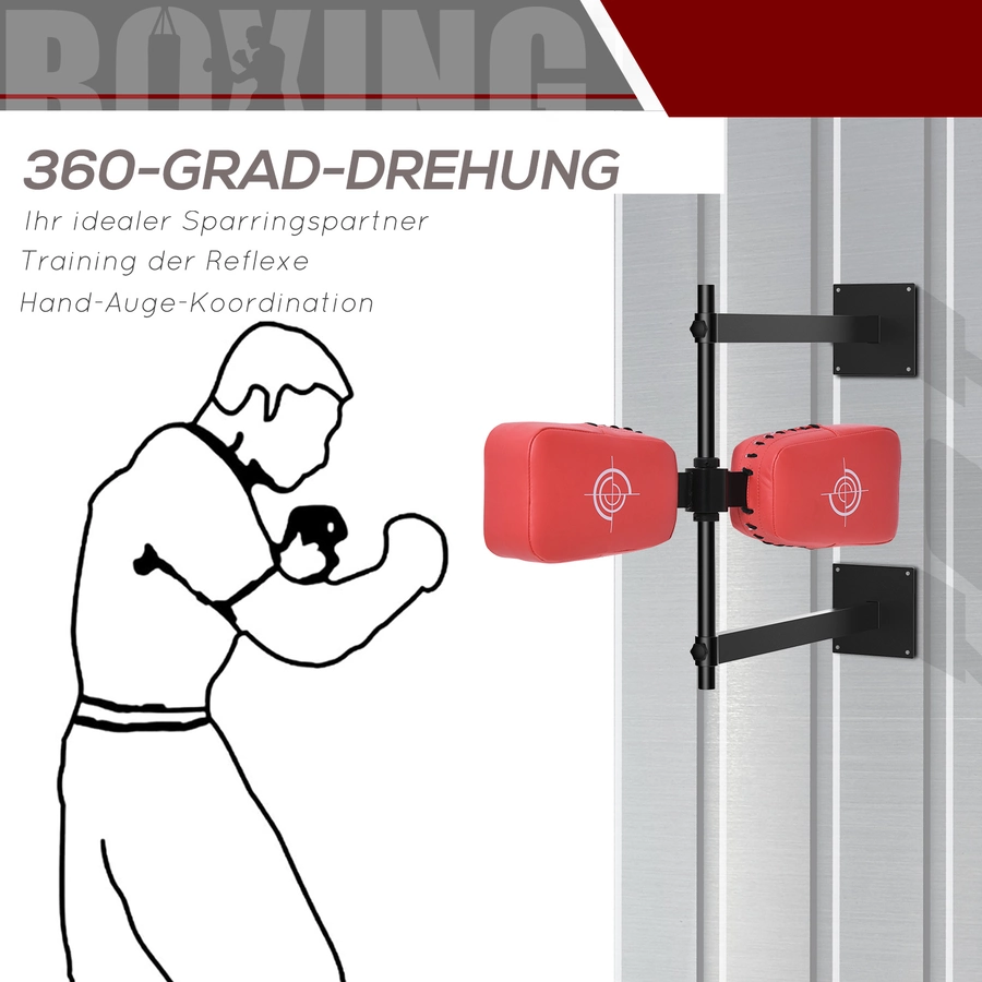 HOMCOM Kampfsporttrainer mit 360-Grad Drehung rot