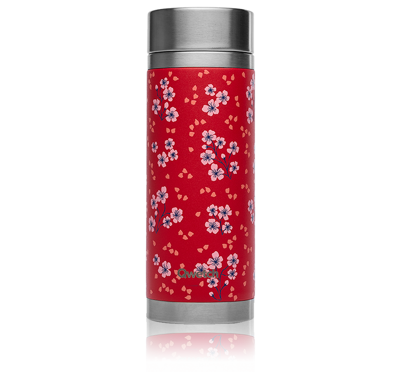 Th&eacute;i&egrave;re Isotherme 40Cl-Avec filtre - QWETCH Motif Hanami Rouge