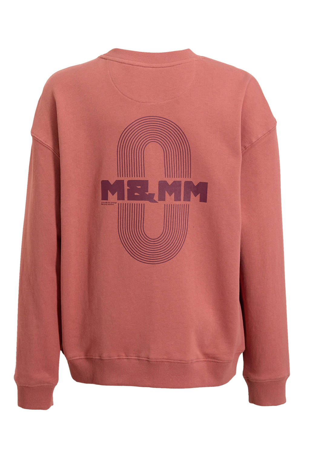 Me & My Monkey sweater Remy met (back) printopdruk oudroze