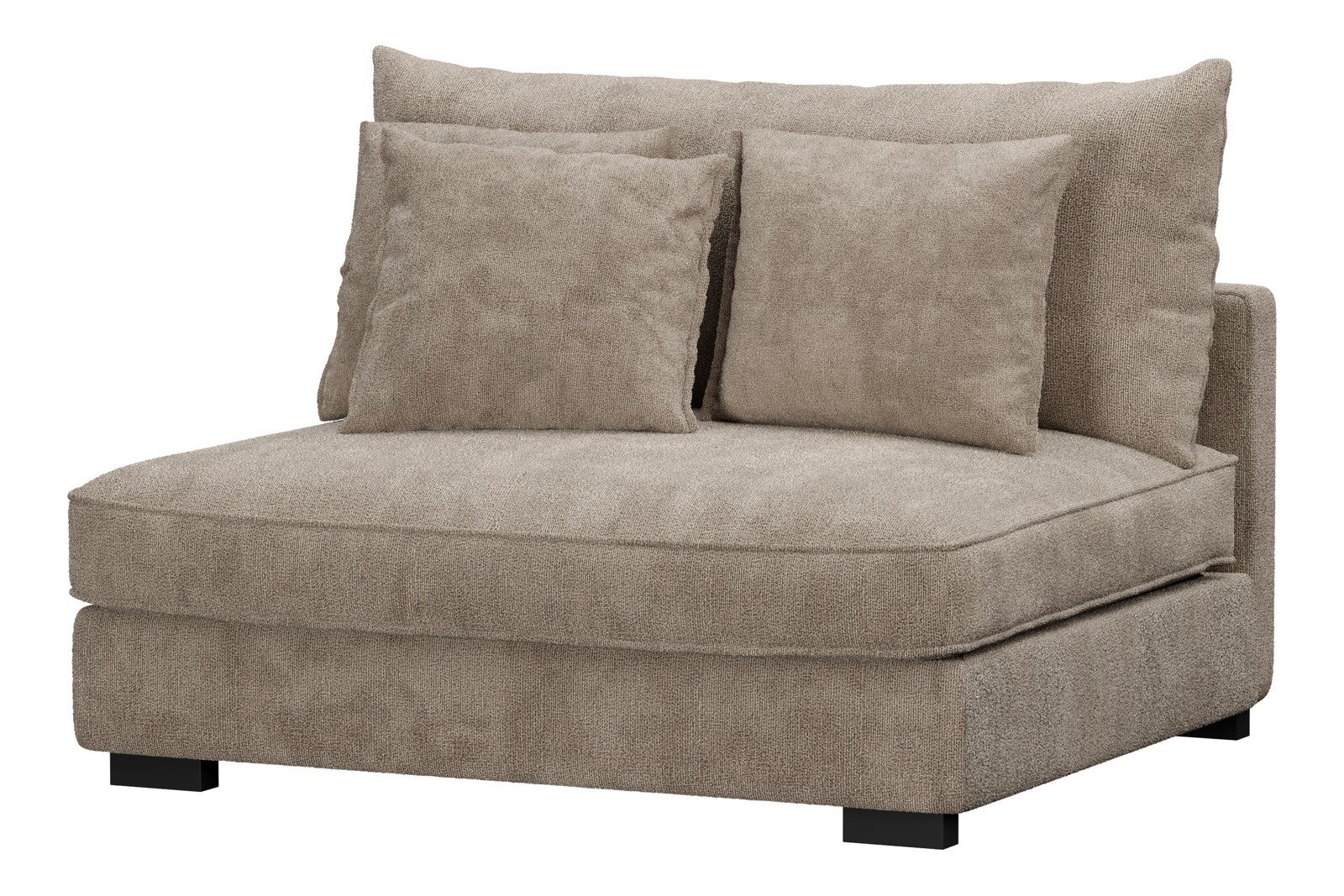 Rossi 2-seter uten arm Tekstil Genesis 4 Beige med sorte ben. Std. Komfort.