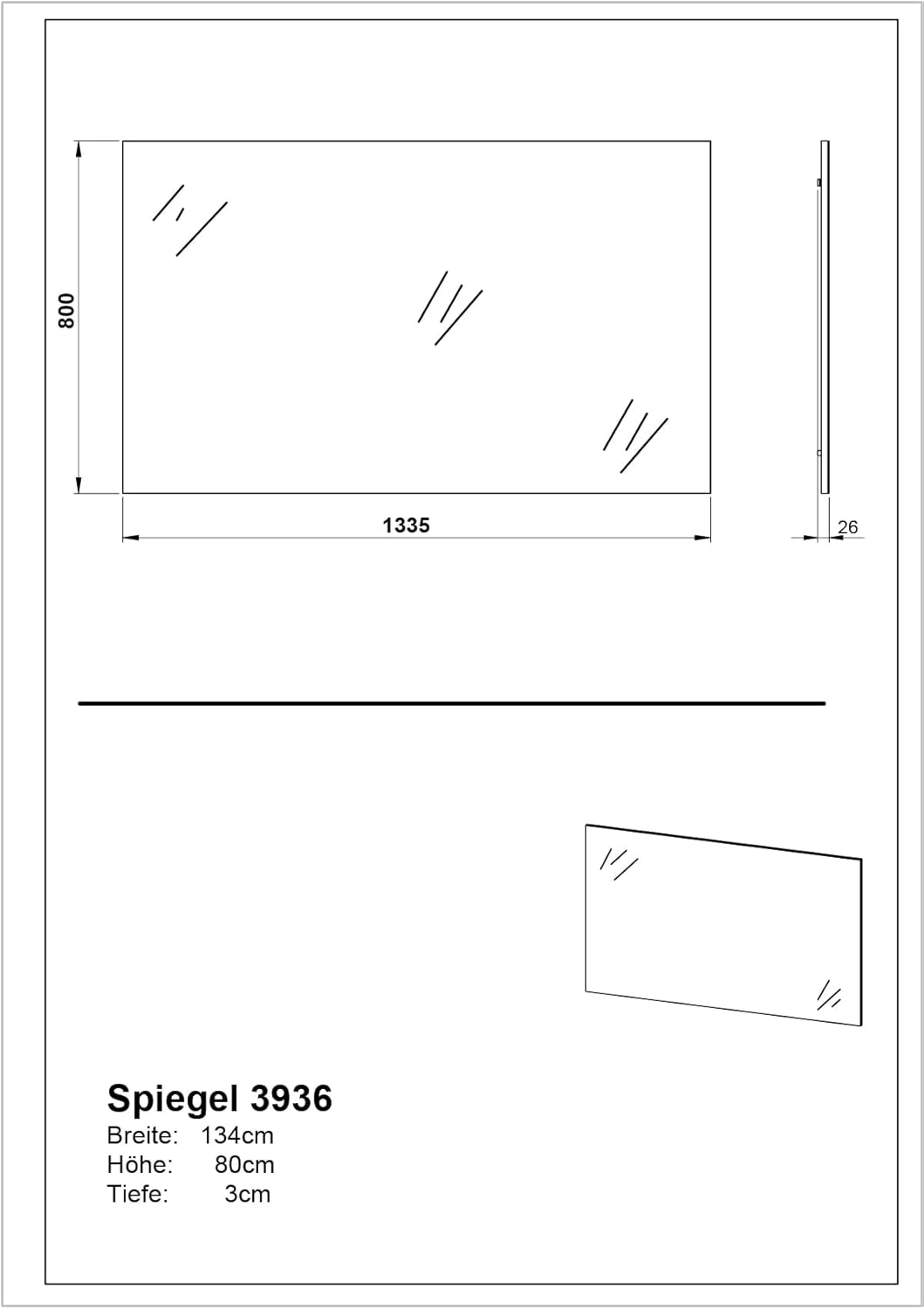 Germania 2-TLG. Garderoben-Set 9742-549 GW-Ameca, in Graphit/Navarra-Eiche-Nb., hängende Montage, 140 x 200 x 19 cm (BxHxT)
