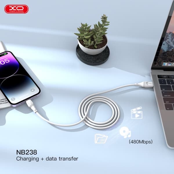 XO Lader - Ladekabel - USB / iPhone - 3m - Høy kvalitet