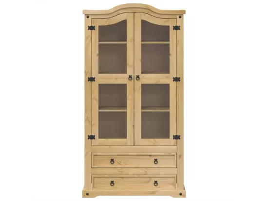Vitrine en verre Corona 99x43x187 cm bois massif de pin
