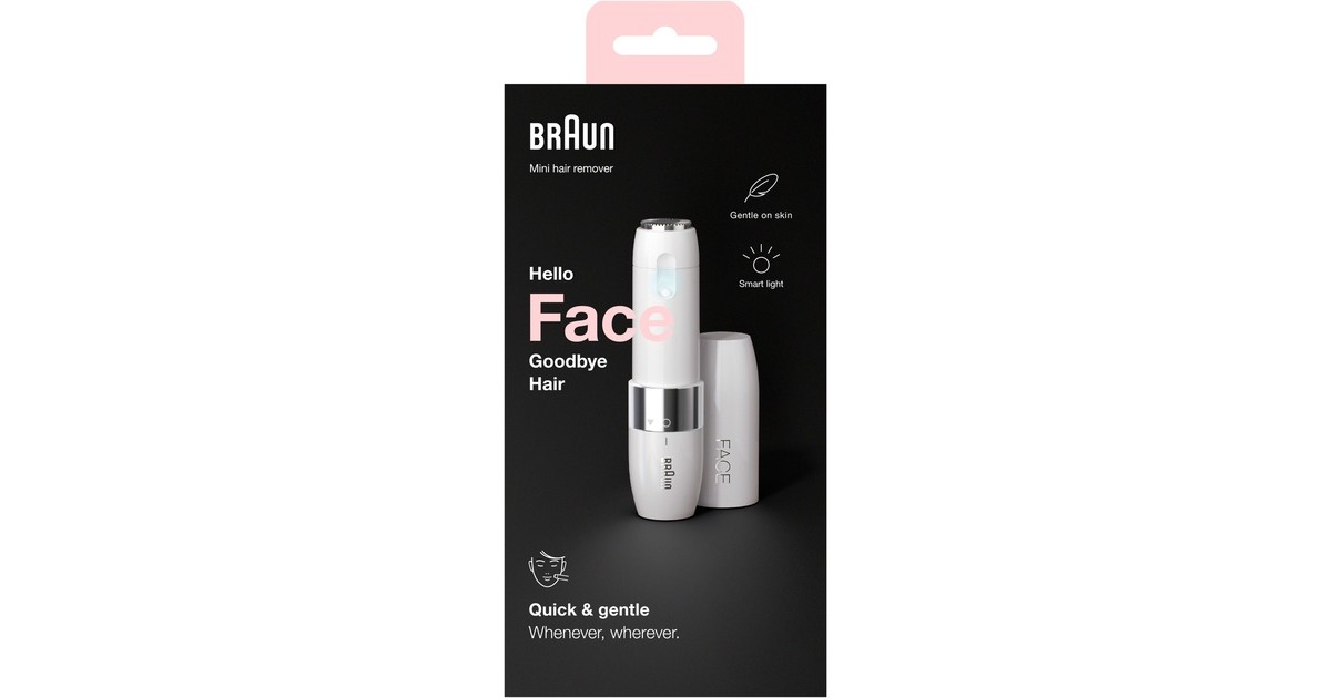 BraunFace Mini Hair Remover FS1000 ontharingsapparaat  (Wit/chroom)