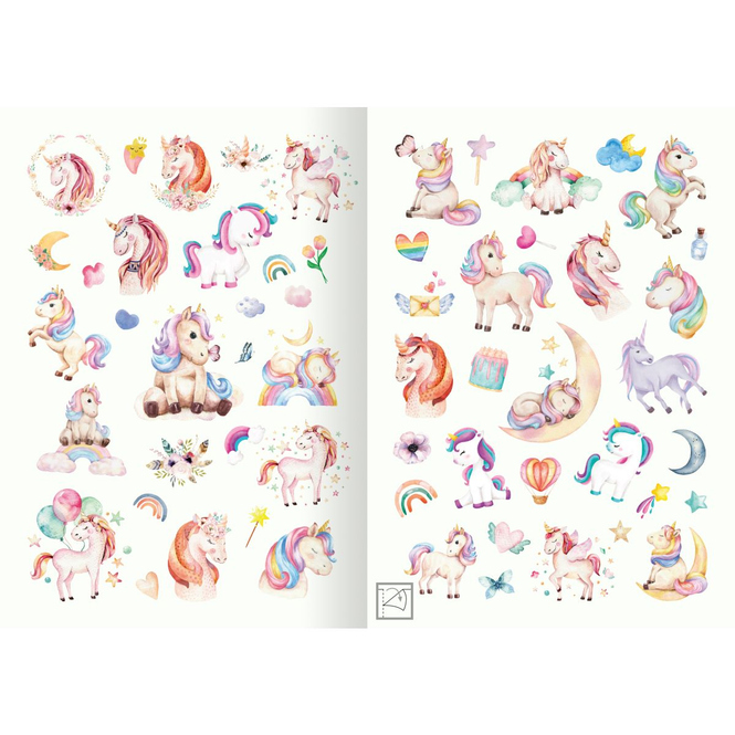 Meine Aquarell-Sticker - Einhörner - über 200 Sticker