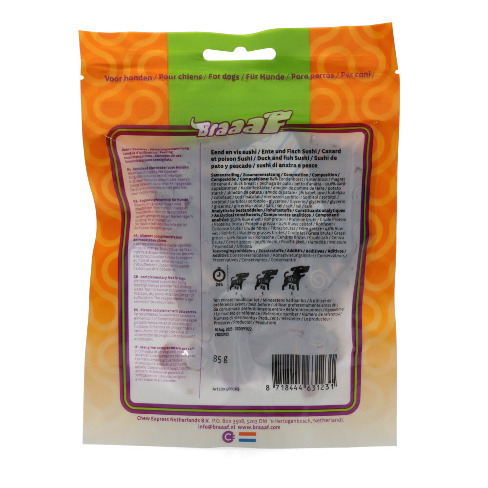 Braaaf Sushi Eend - Vis85 gr
