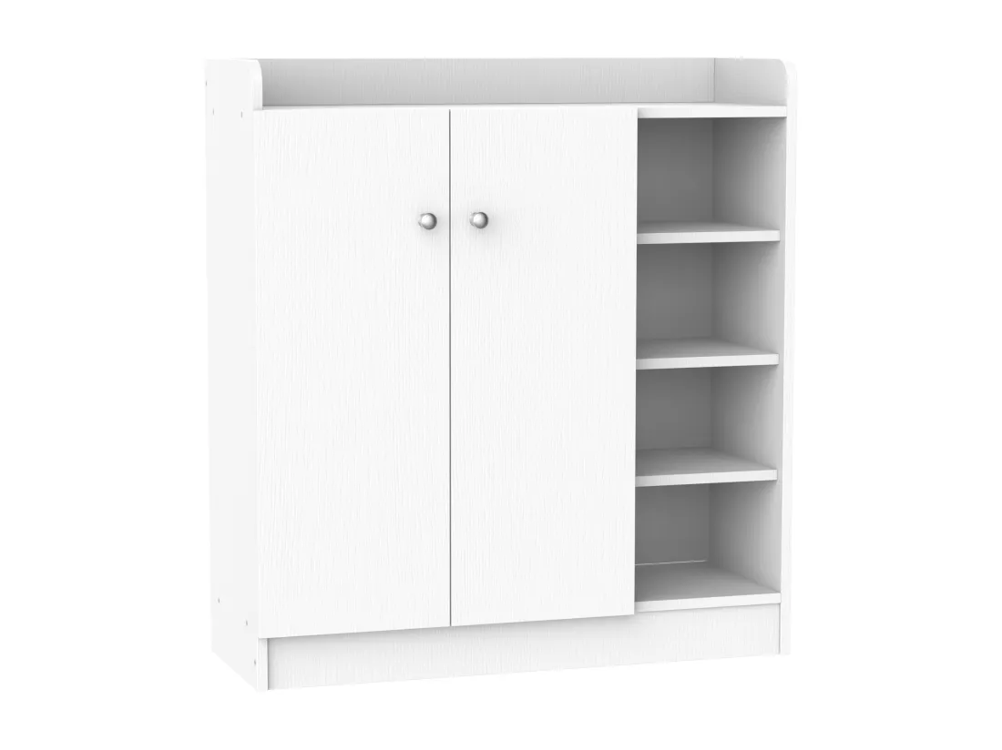 Armoire / etagere / meuble a chaussures très pratique en panneaux de particules blanc