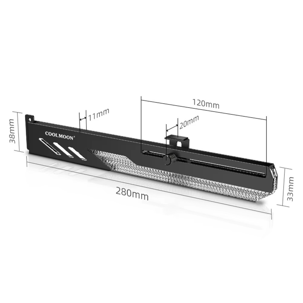 (12cm) Verstellbare GPU-Halterung mit ARGB-Beleuchtung & 5V-3Pin 4Pin Anschluss / Anti-Durchhang-Stütze und Dragonscale-Design - Weiss