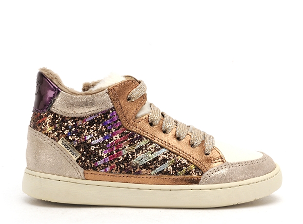 Shoo pom boots bottine enfant play connect fur bronze