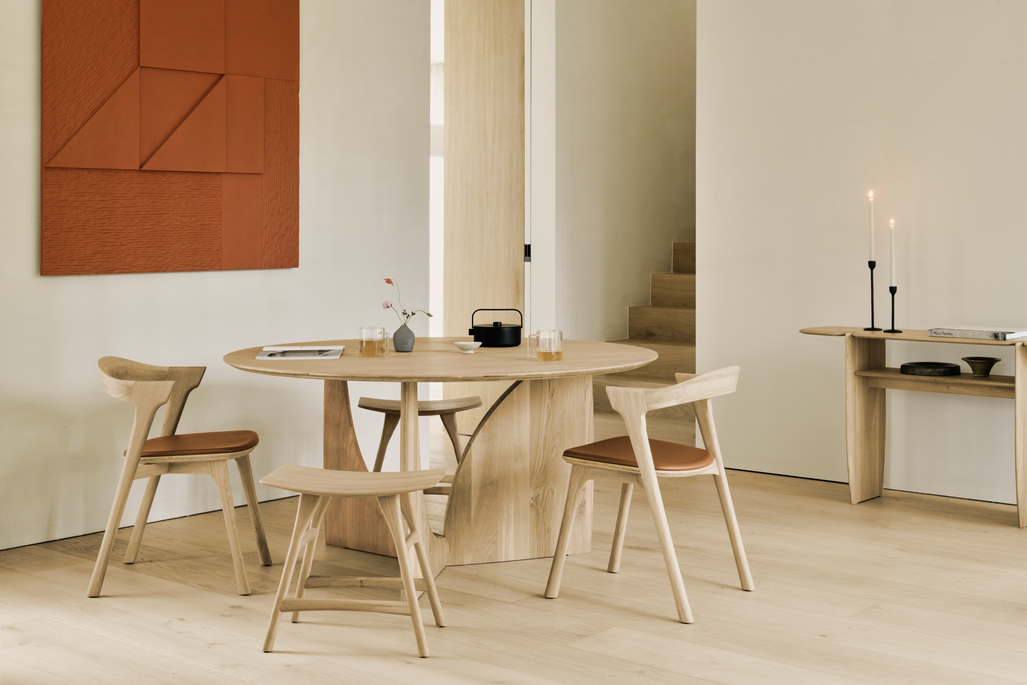 Ethnicraft - Geometric eettafel rond - eiken - 150