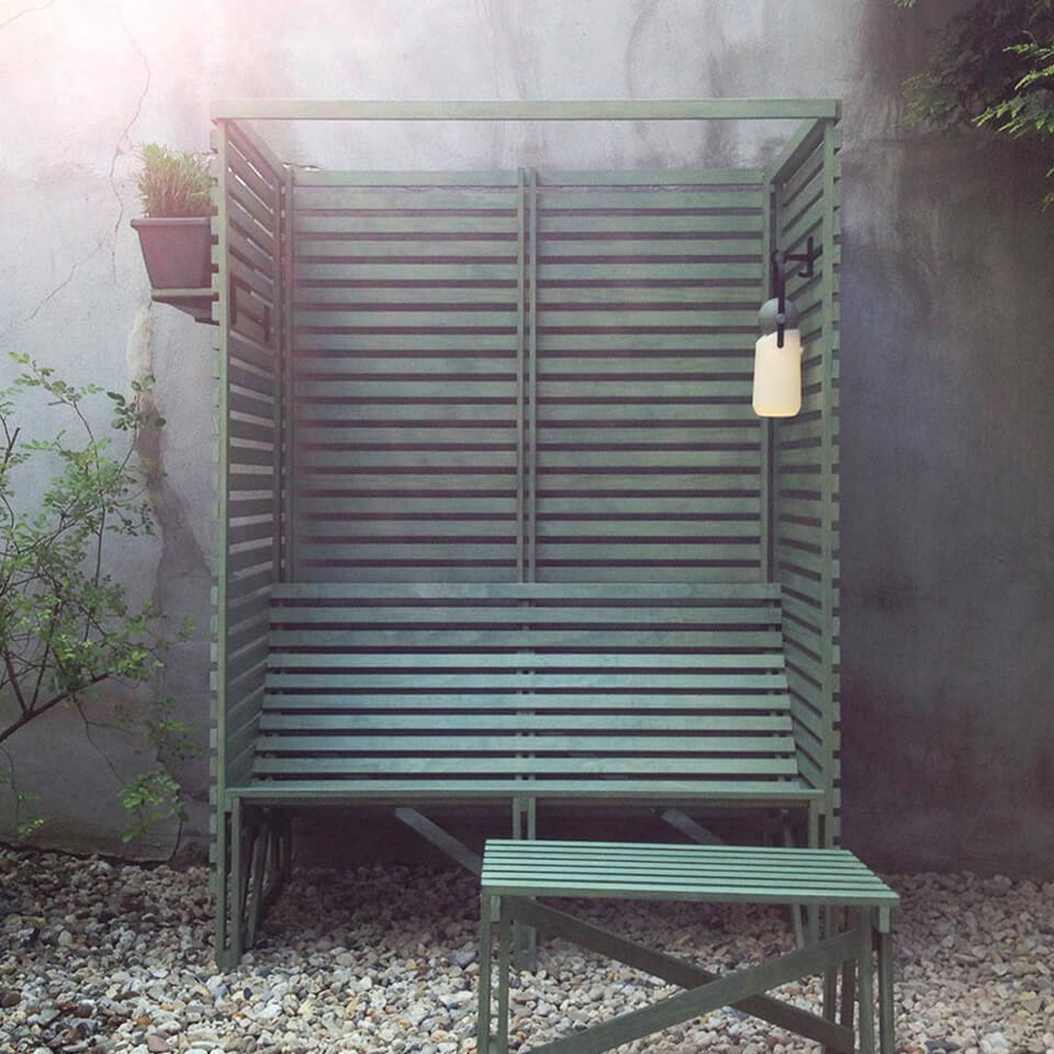 Tuinbank Patio Bench High Back gray blue