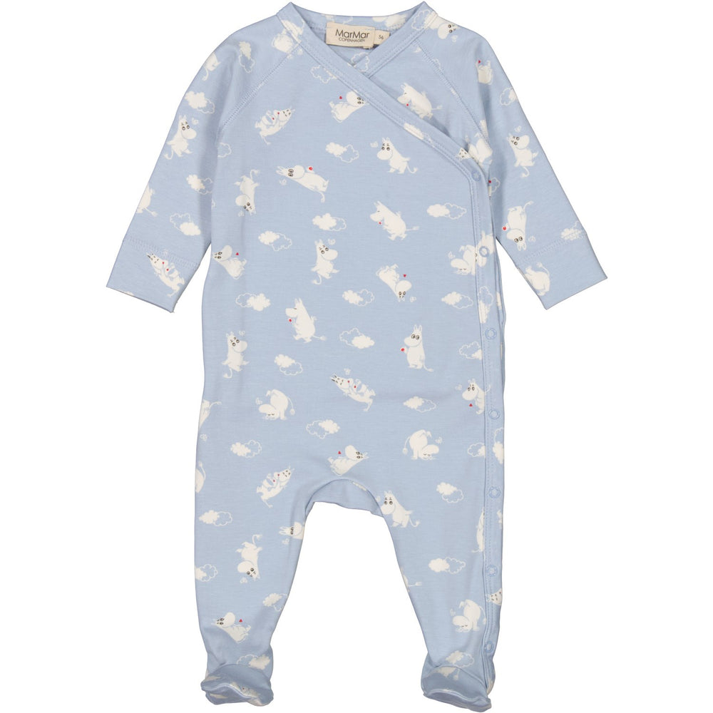 Køb MarMar New Born Modal Smooth Print Blue Moomin Rubello Romper