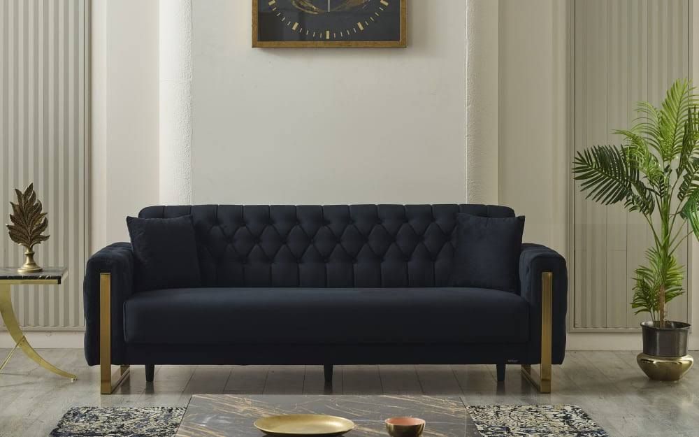 Kippsofa 3-Sitzer Crystal blau inkl. Kippfunktion