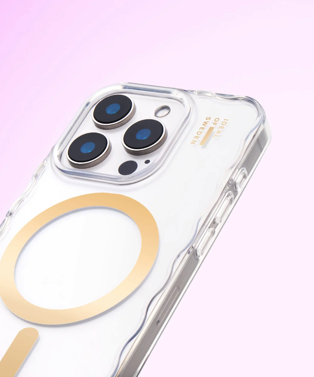 iPhone 16 Pro Max MagSafe Hardcase Hülle Frame Case Recycled (IDFRCMS-I2467P-471) - Transparent / Gold