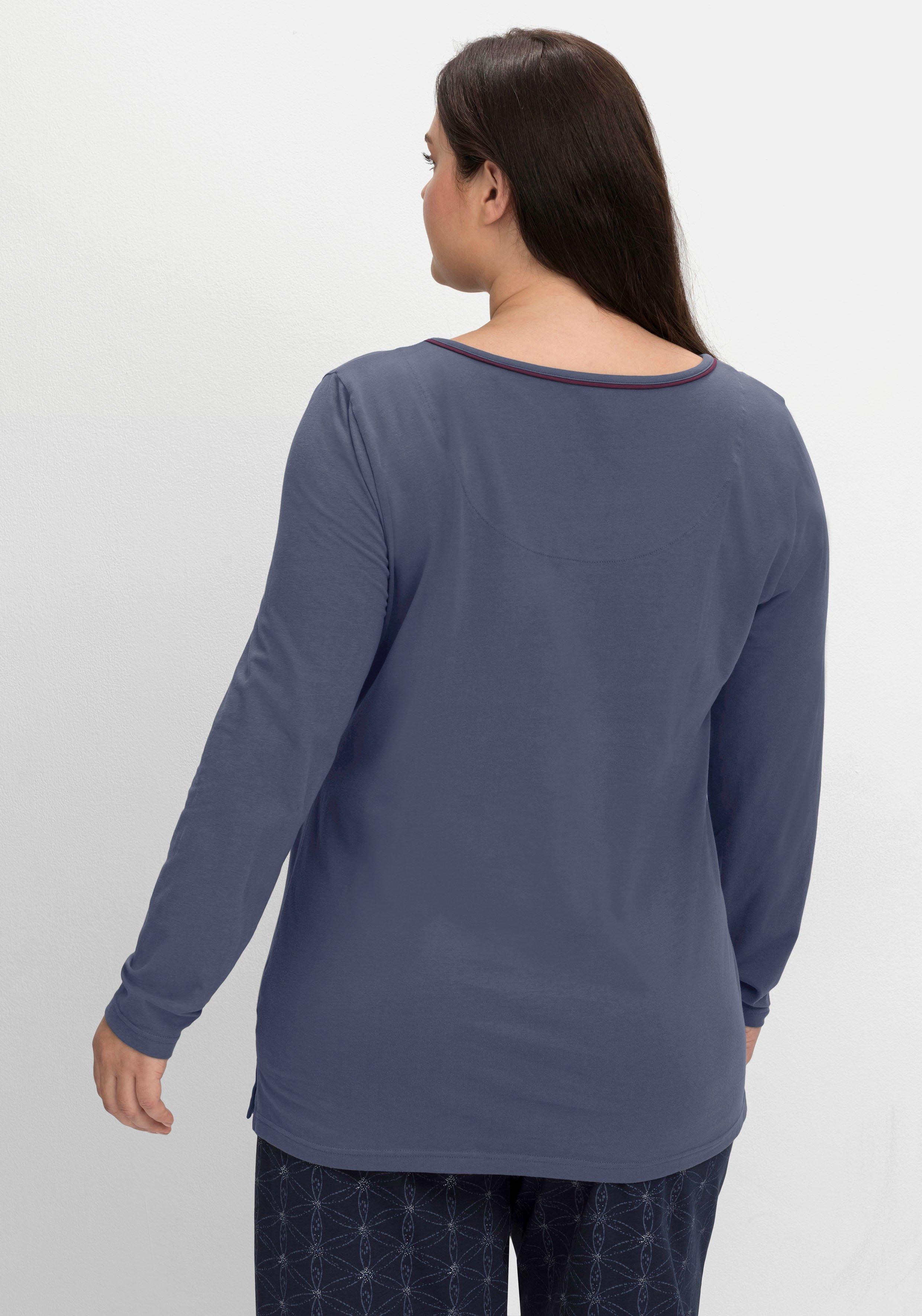 Schlafshirt mit Langarm und Fronprint