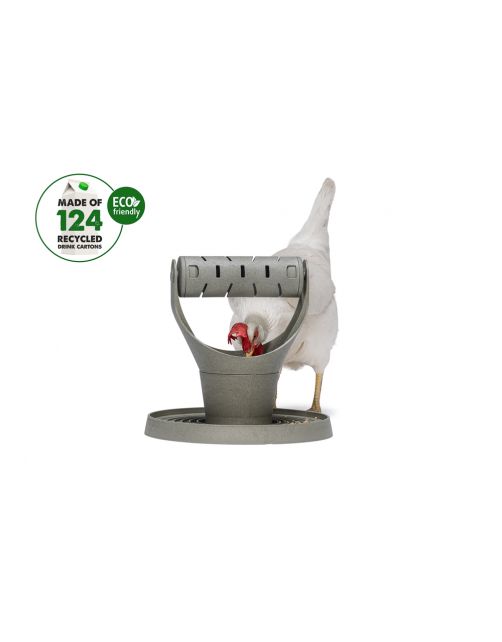 Beeztees Kip Speel- En Snacktoren - Kippenspeeltje - 30x30x30 cm Grijs Groen