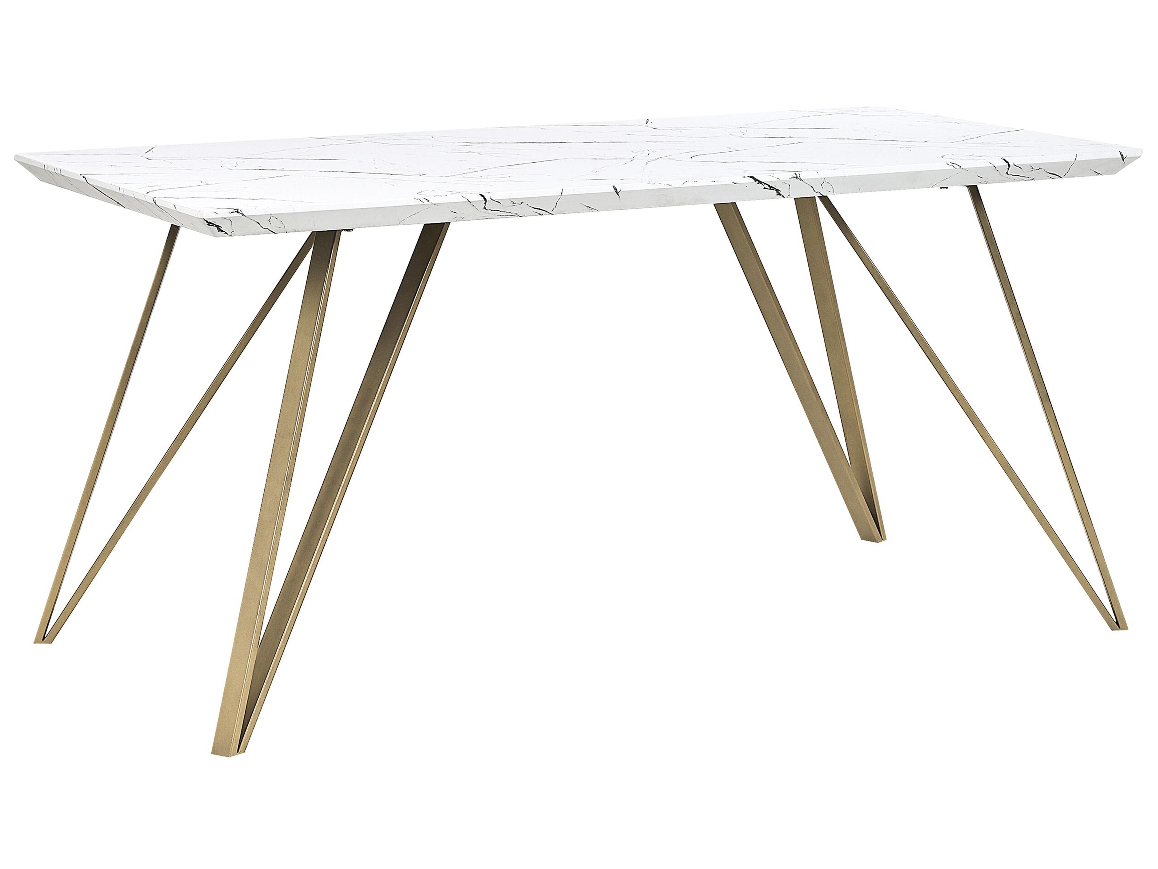 Eettafel MOLDEN Marmer/goud 80 cm 150 cm