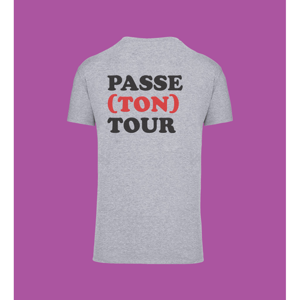 Tee shirt – Homme – Passe ton tour – Gris Chine - L