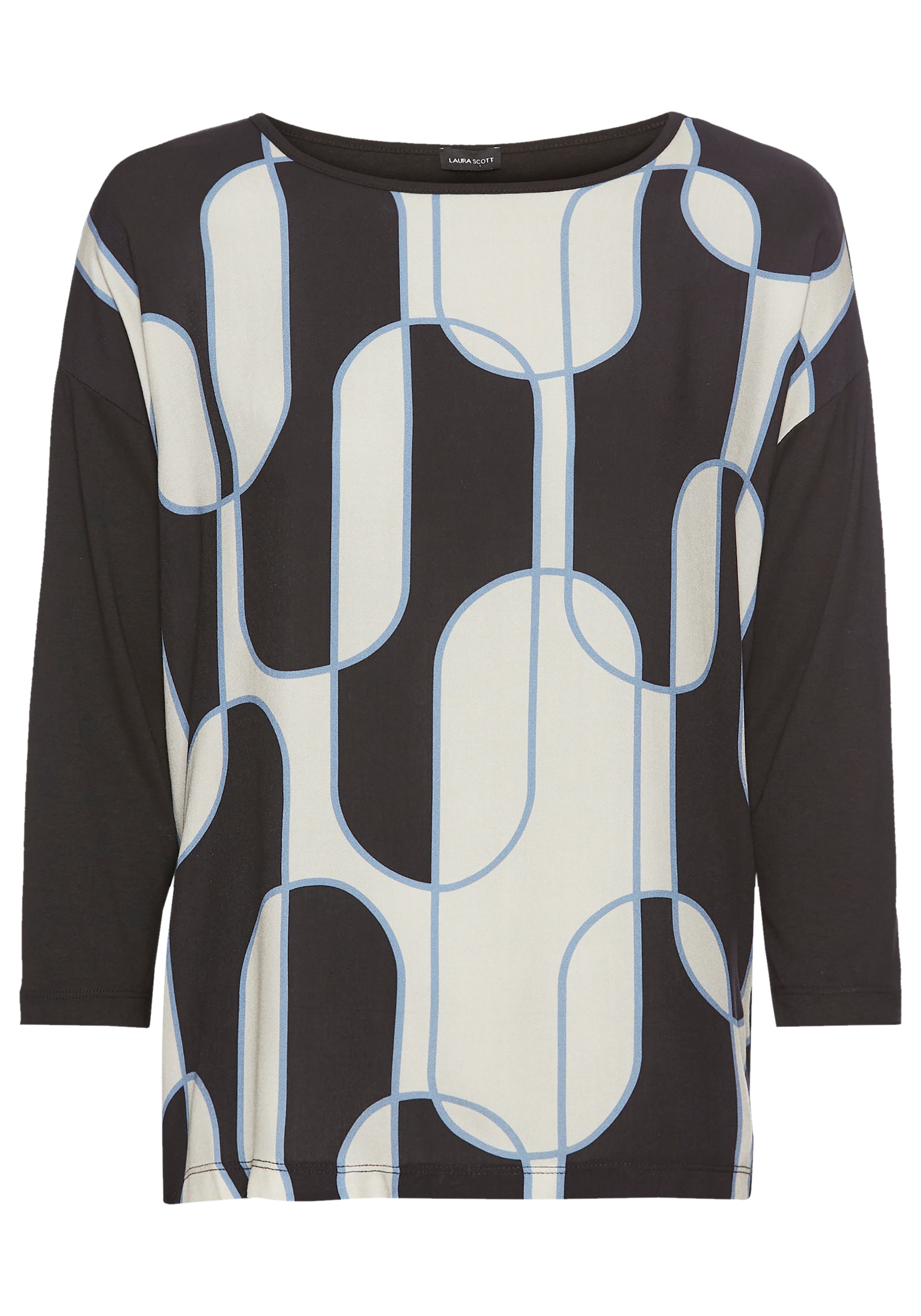 Laura Scott Shirtbluse , mit Grafik-Print im Materialmix