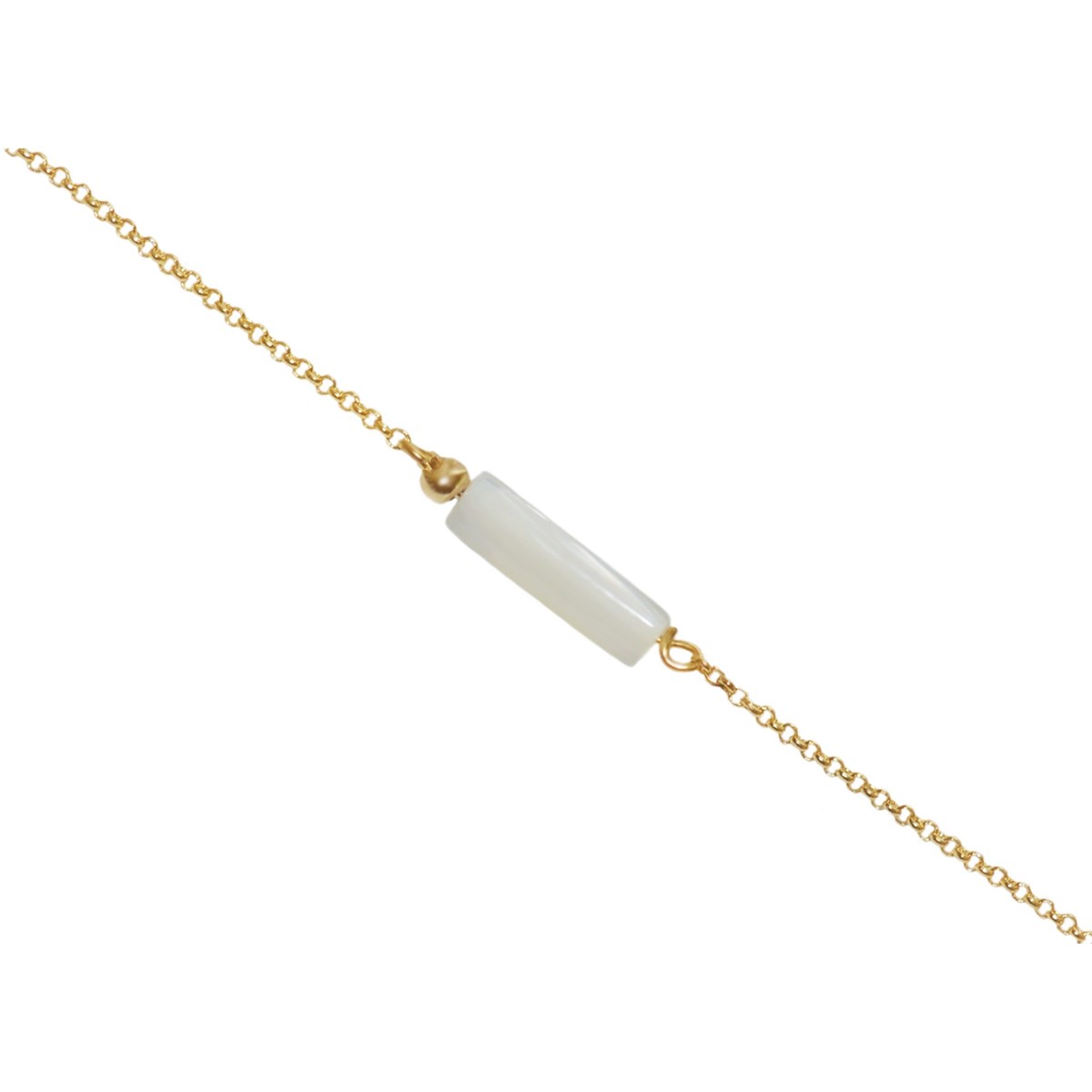 Bracelet orné d'une perle de nacre doré à l 'or fin