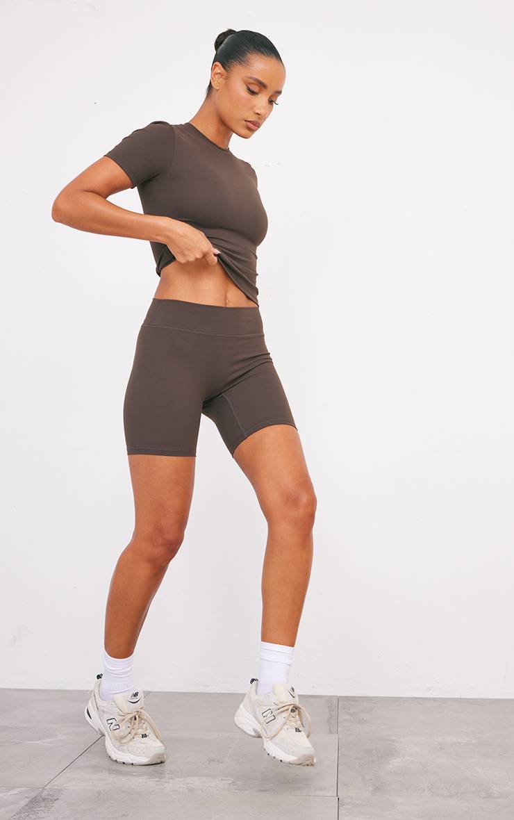 Espresso Haut De Sport Moulant Longue Coupe À Manches Courtes Ultimate Sculpt