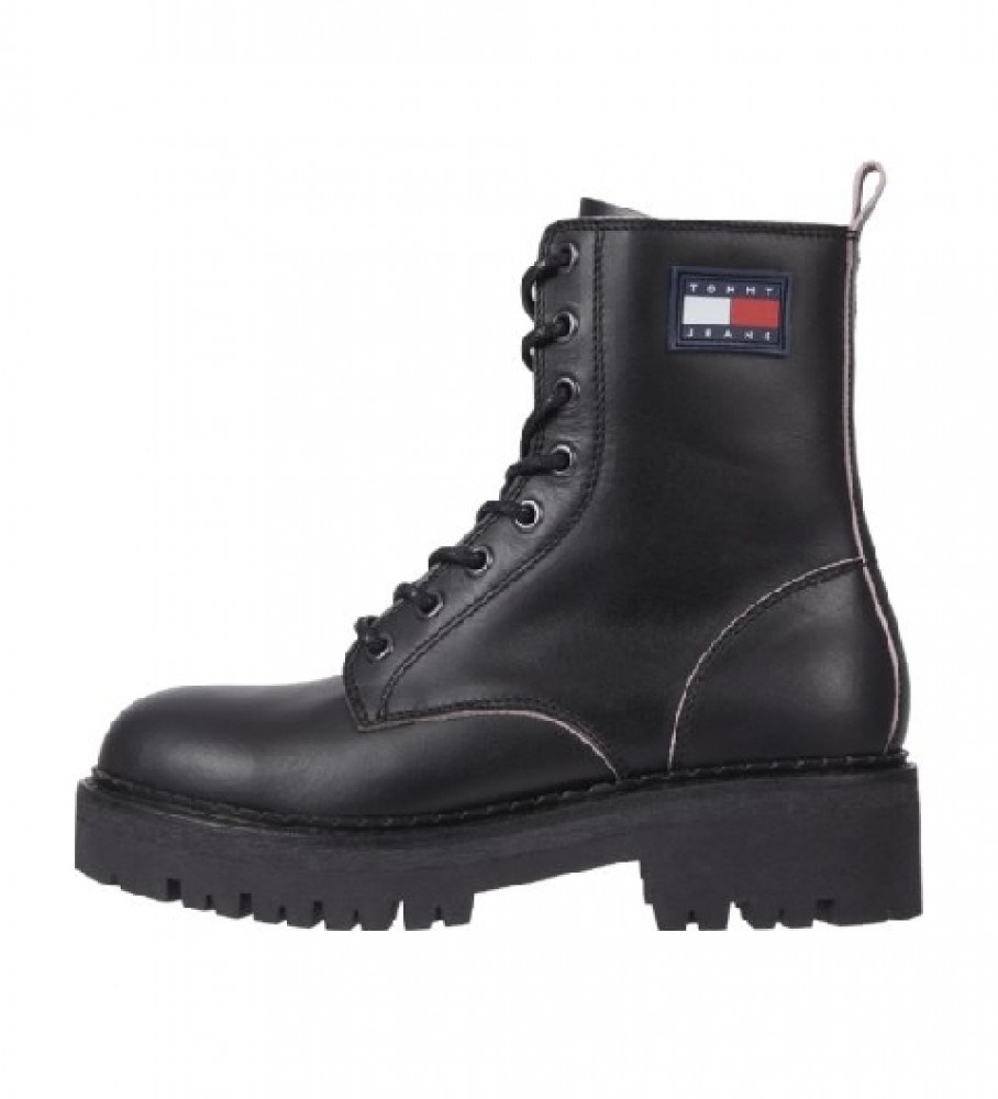 Botas Tommy Jeans Urban Piping de couro preto