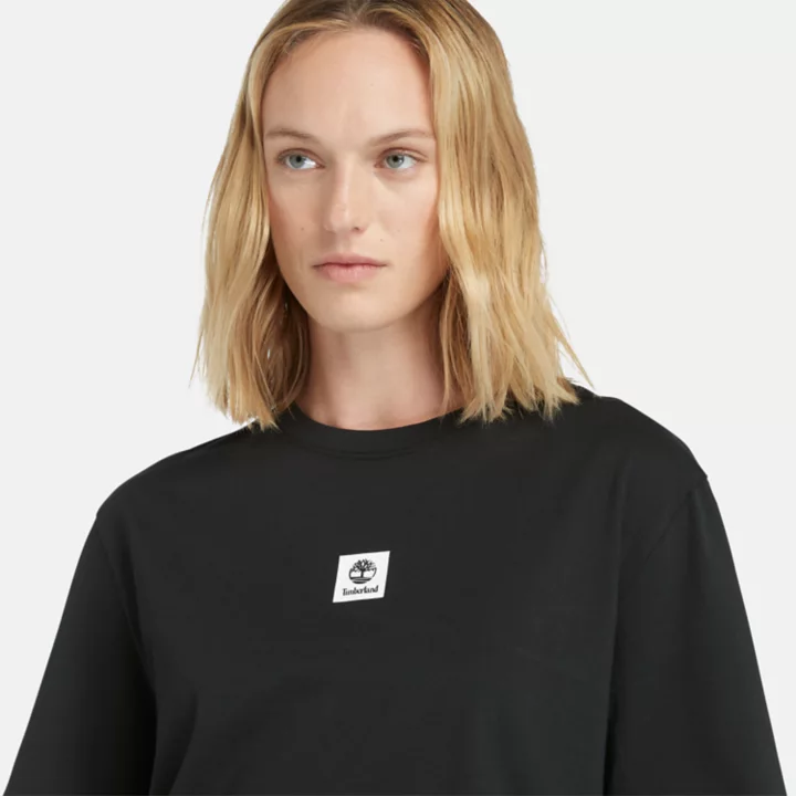 T-shirt à logo pour femme en noir