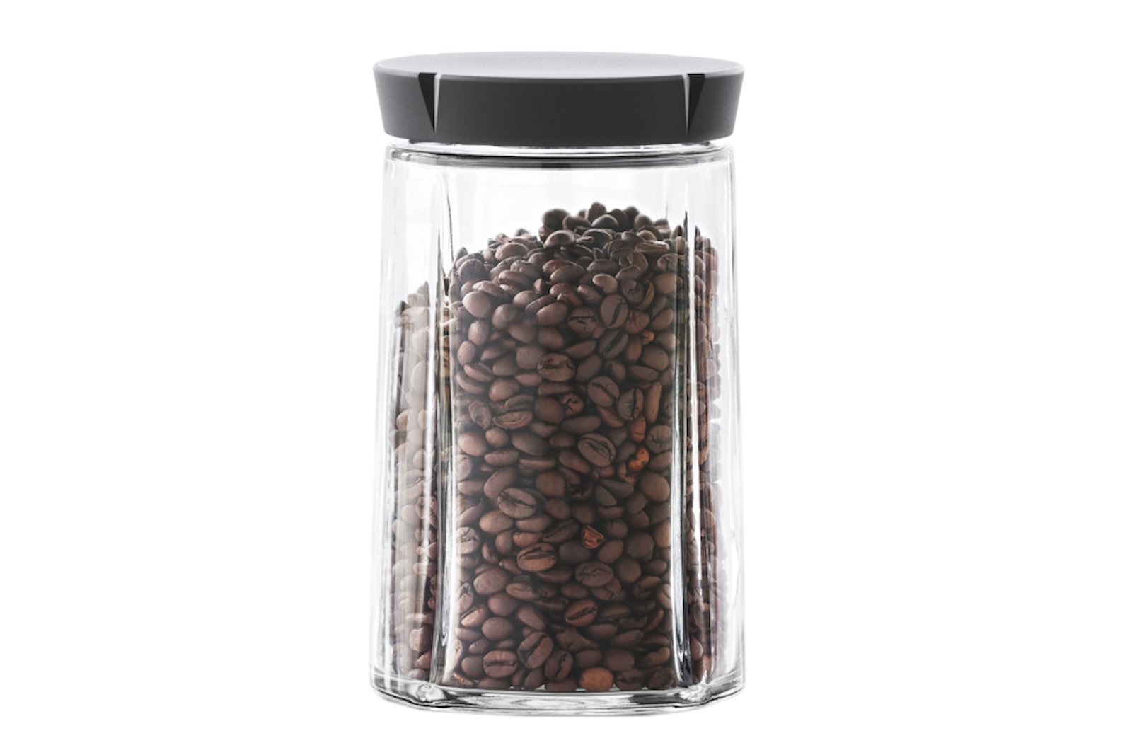 Grand Cru oppbevaringsglass Klart glass med sort lokk 1 liter