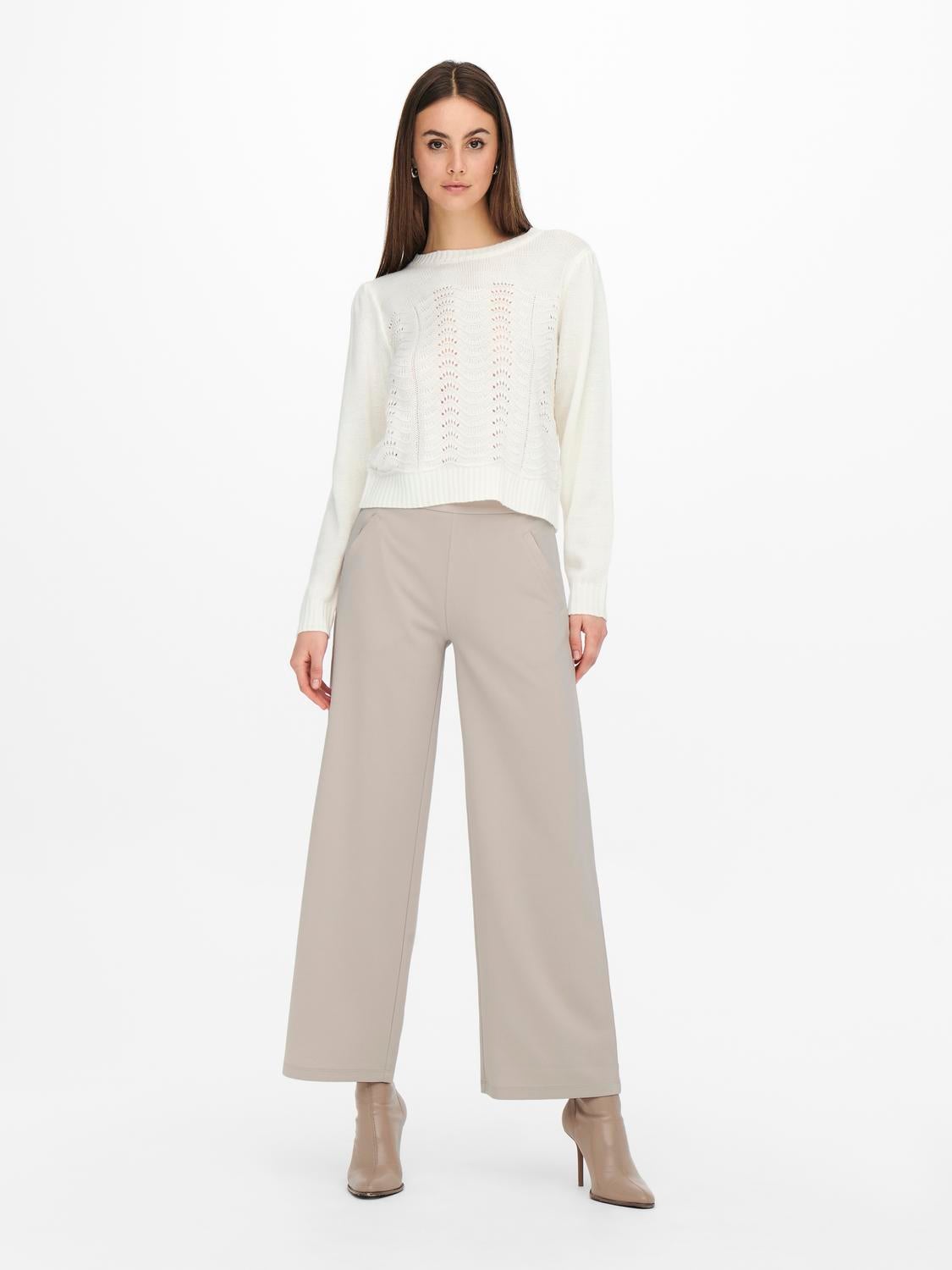 JDYLOUISVILLE Hohe Taille Weiter Beinschnitt Hose mit weitem Beinschnitt Chateau Gray