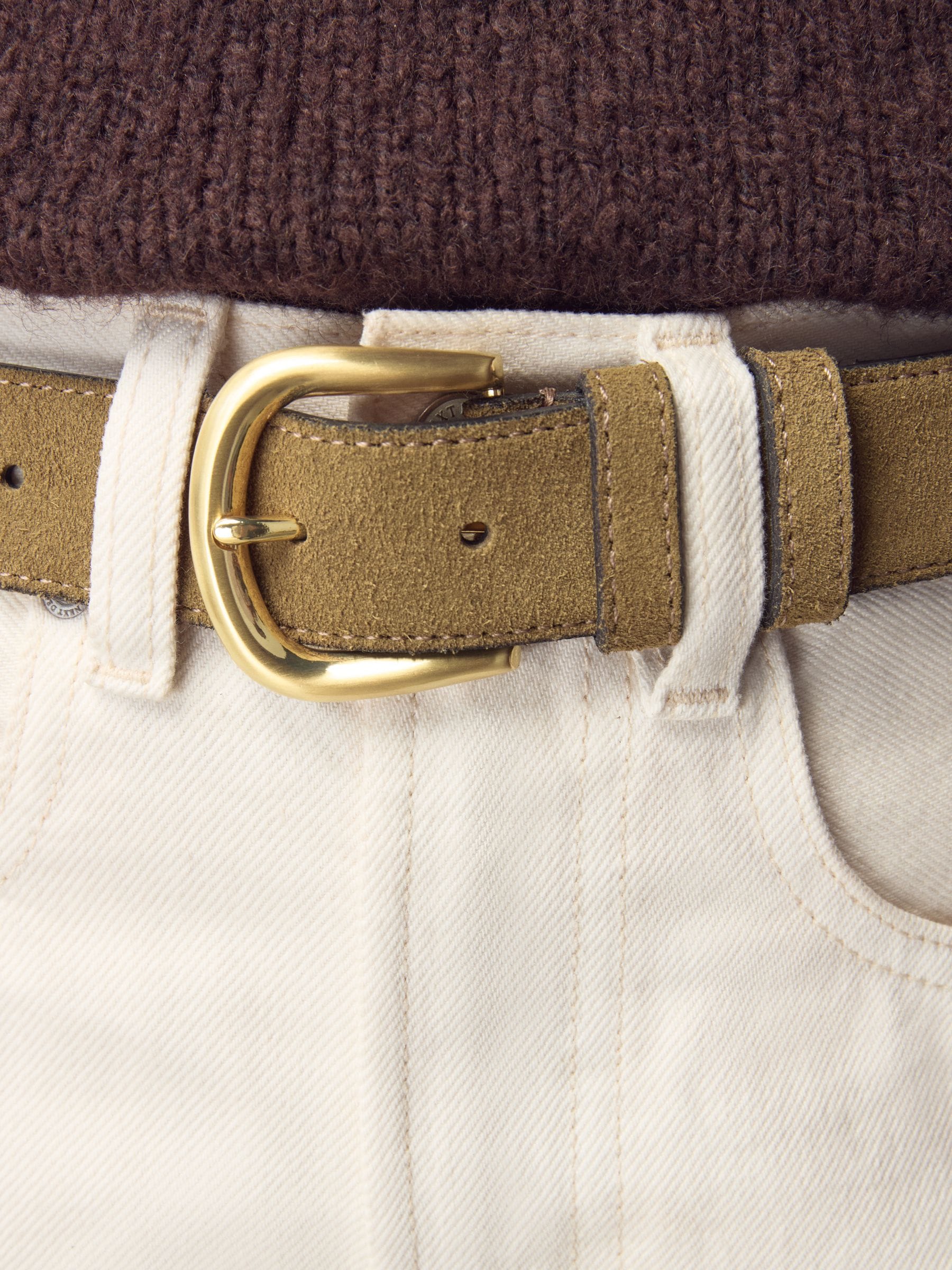 Gedempt groen - N. Premium Made in Italië suède riem