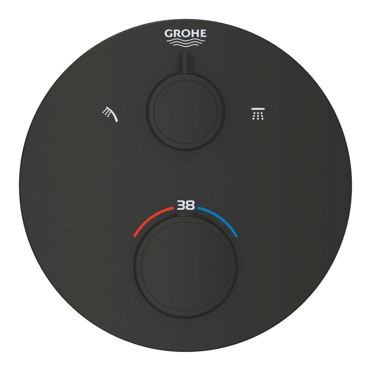 Grohe Grohtherm Convent Concealed rond afbouwdeel voor inbouw douchekraan zwart mat