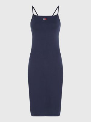Vestido midi justo com amarração nas costas