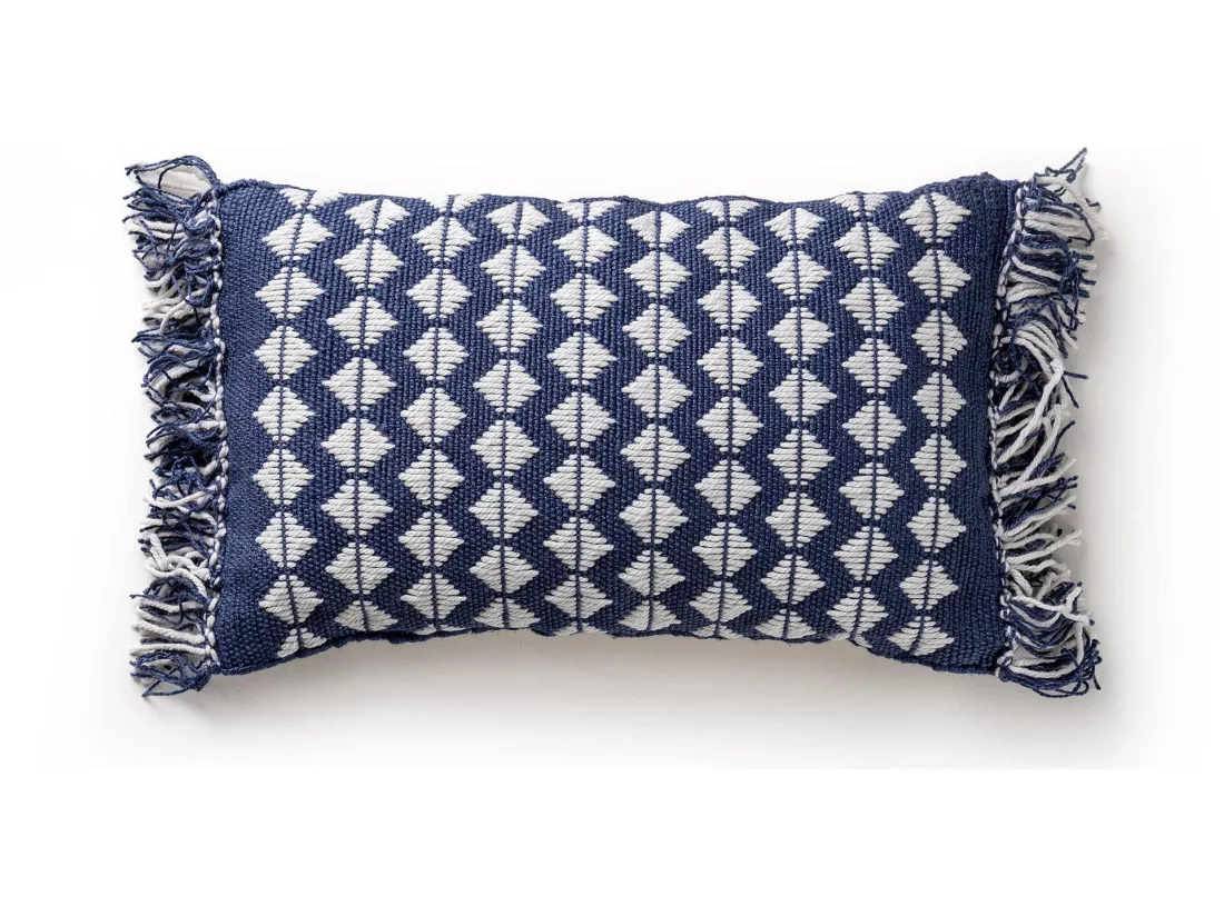 Coussin d'intérieur et d'extérieur Morty Bleu foncé 30x50 cm