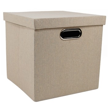 Stora opbergdoos textiel gebroken wit 30x30x30 cm
