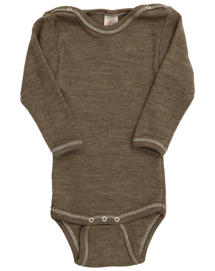 Langarm-Body BABY BASIC in walnuss