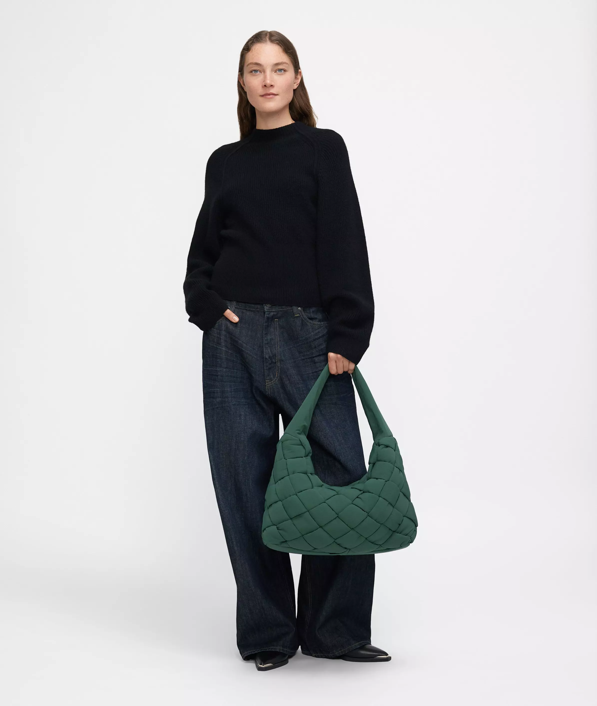 Nylon Bo Hobo L Large nylon bag with padded quilting
