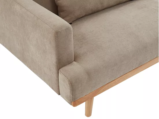 Canapé 3 places convertible clic-clac en tissu ESME - Beige
