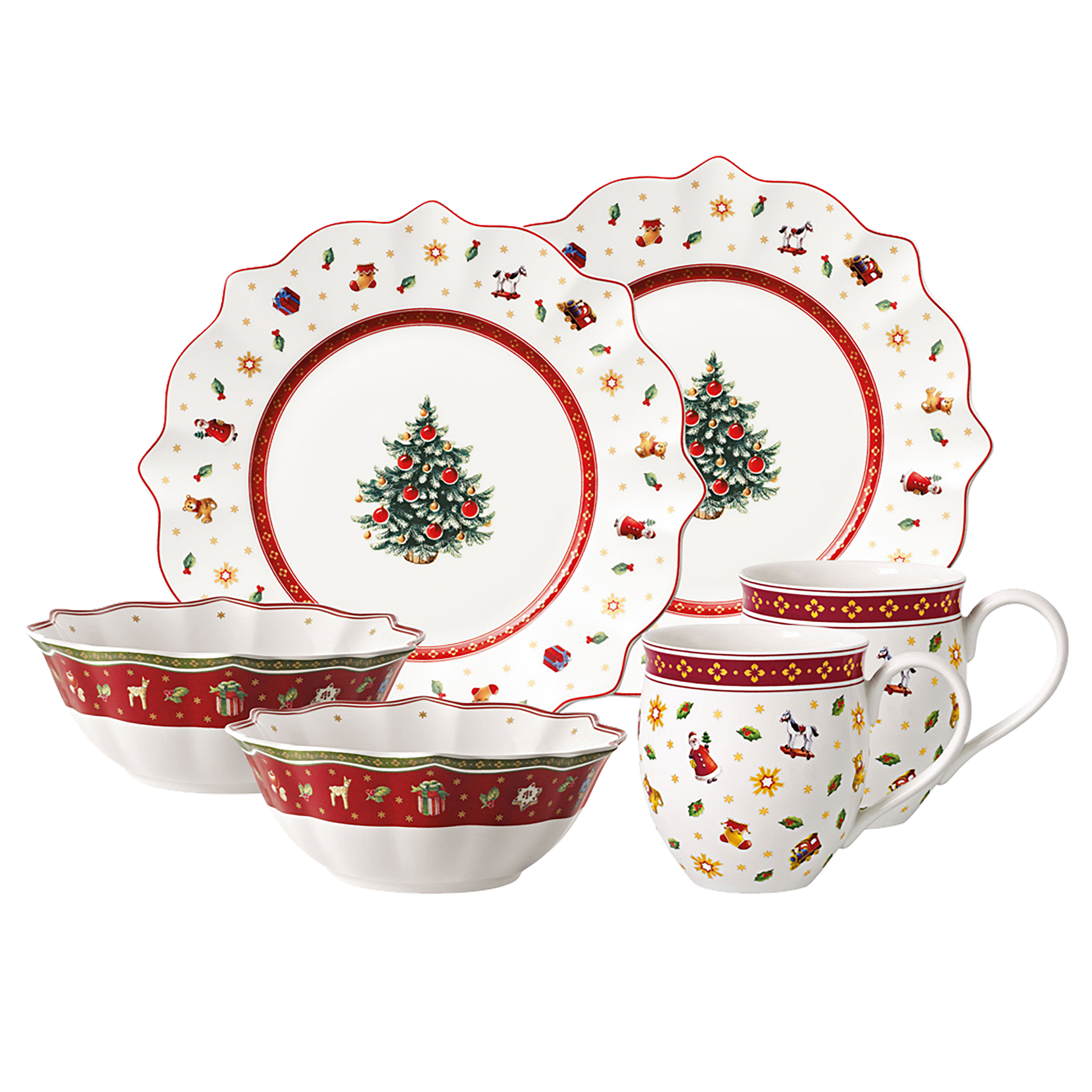 Toy's Delight Breakfast set Red, Premium Porcelain