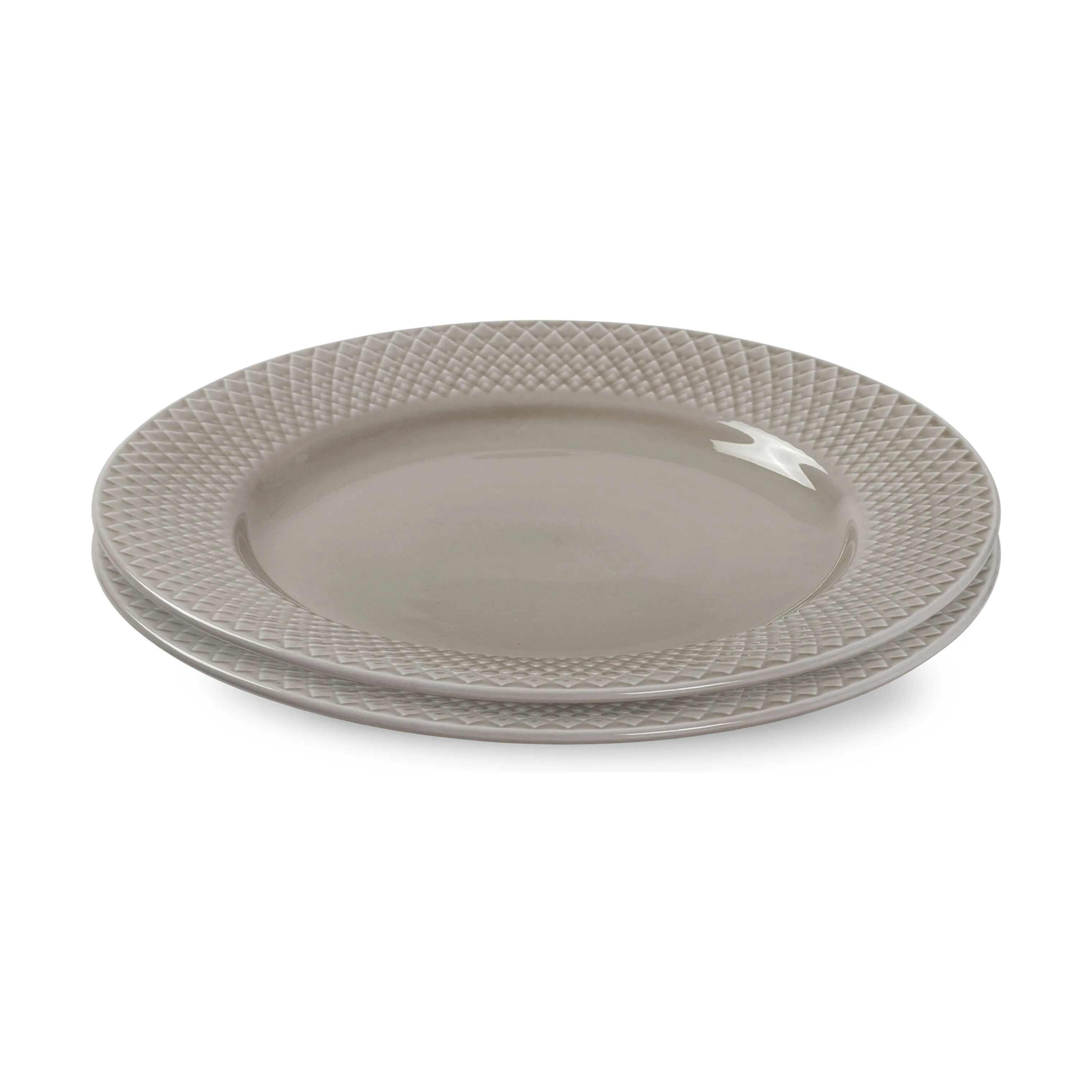 Lyngby Porcelæn Rhombe Earth Frokosttallerken - 2 stk