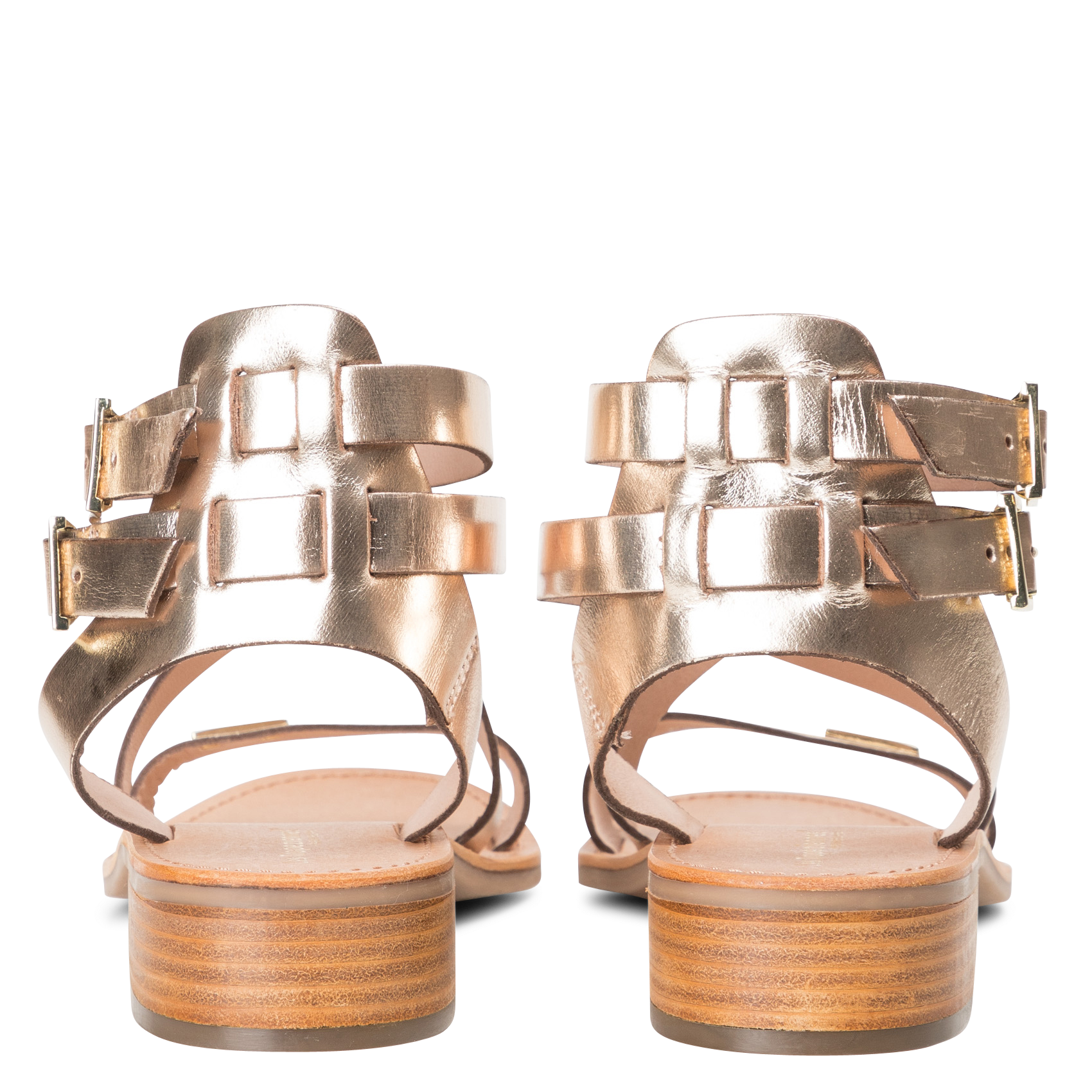 HOCEAN - Sandales spartiates en cuir | Doré