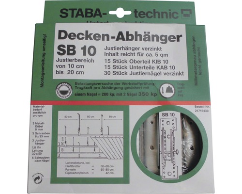 Plafondhanger SB10 10-20 cm Verpakking = 15 stuks