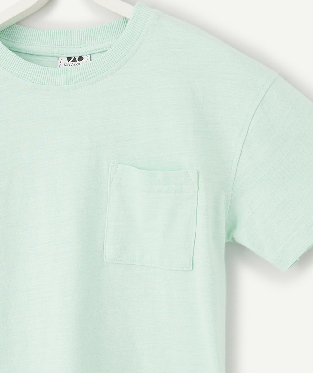 t-shirt manches courtes garçon en coton bio vert pastel