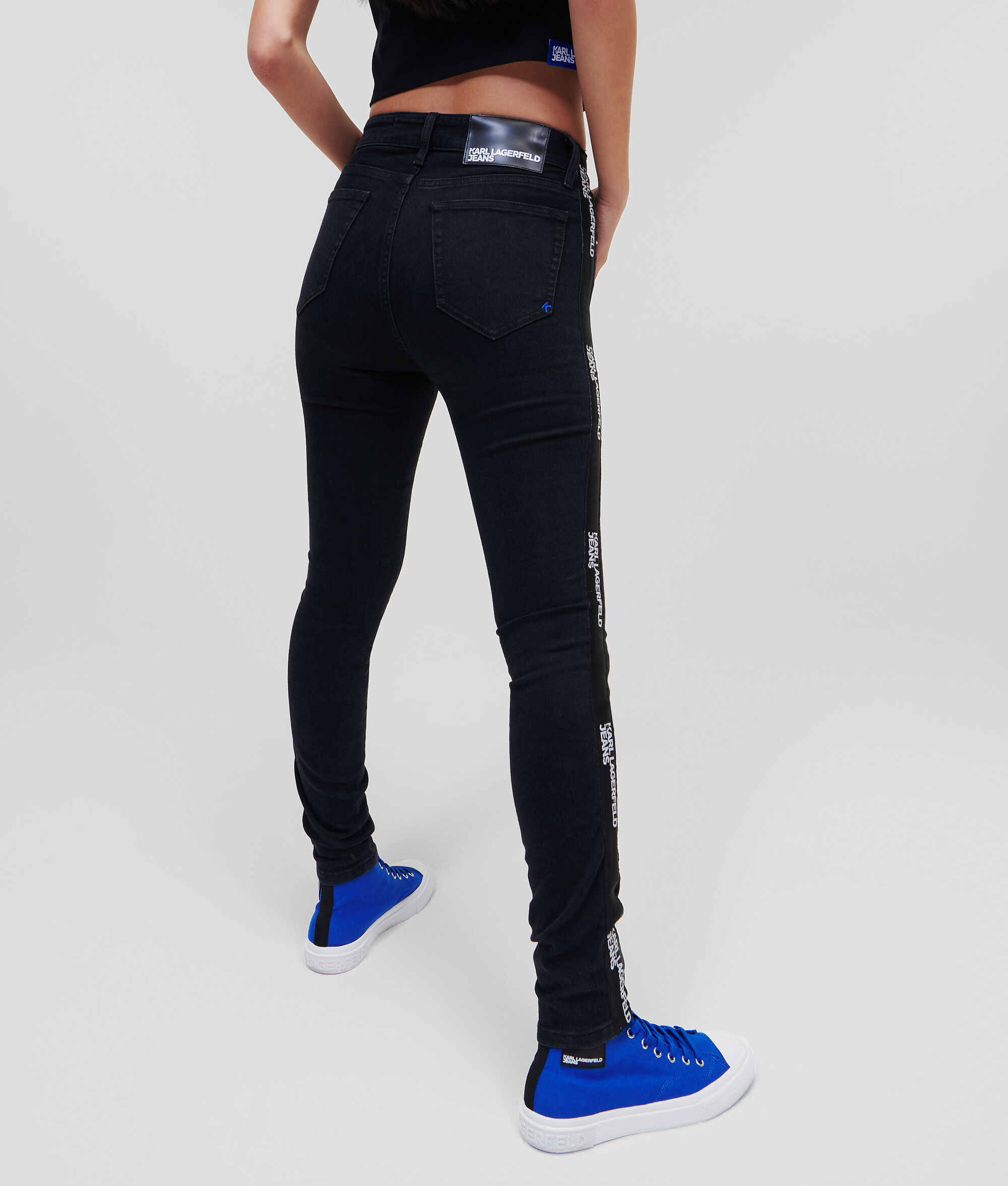 JEAN SKINNY KLJ NOIR AVEC LOGO TAILLE HAUTE