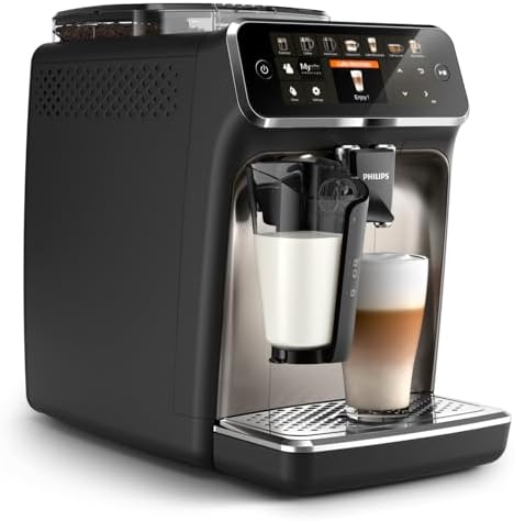 Philips Machine à Expresso Entièrement Automatique 5500 Series–20 Boissons Chaudes et Glacées, Carafe LatteGo Facile à Nettoyer, SilentBrew 40% Plus Silencieuse, QuickStart, Noir et Argent (EP5546/70) : Cuisine et Maison